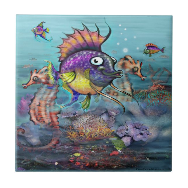 Carreau Poisson arc-en-ciel (Devant)
