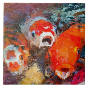 Carreau Poisson coloré Koi