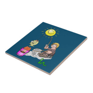 Carreau Poisson, Poisson, Soleil, Bleu