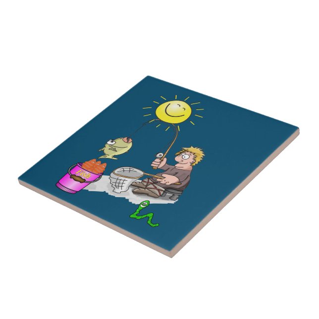 Carreau Poisson, Poisson, Soleil, Bleu (Côté)