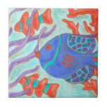 Carreau Poisson Pop<br><div class="desc">Nage sous la mer avec ce beau poisson coloré d'eau. Ce tableau de Nancy Slocum capture la belle vie aquatique sous les mers. Il capture le poisson multicolore avec entouré de varech sauvage pendant qu'ils traversent rapidement la nage. Obtenez vos beaux poissons aujourd'hui sur votre prochain produit Zazzle.</div>