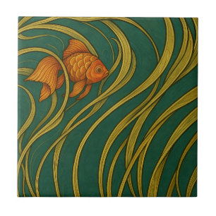 Carreau Poisson rouge Art Nouveau