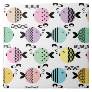 Carreau Poisson sans mer abstrait scandinave marine modern