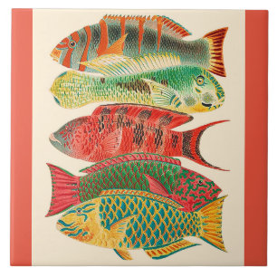 Carreau Poisson tropical Vintage