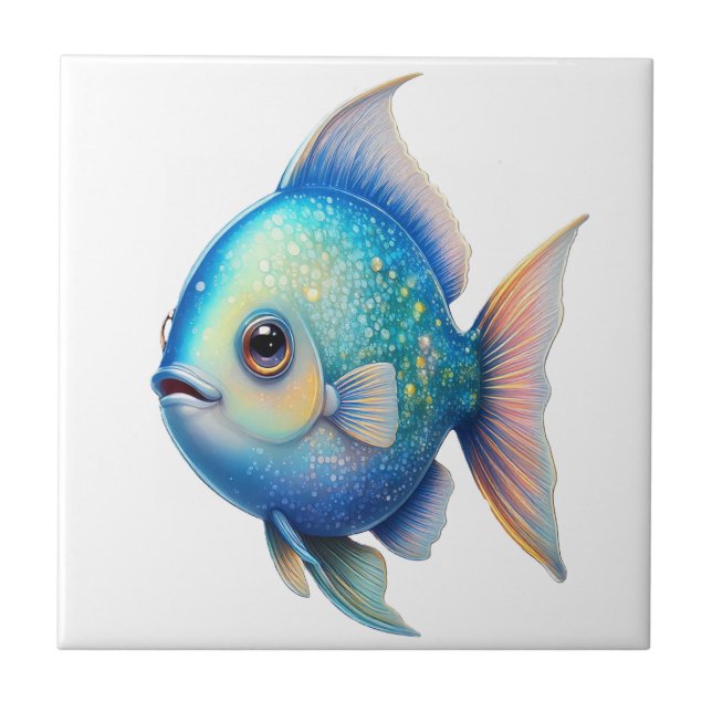 Carreau Poisson vert étincelant (Devant)