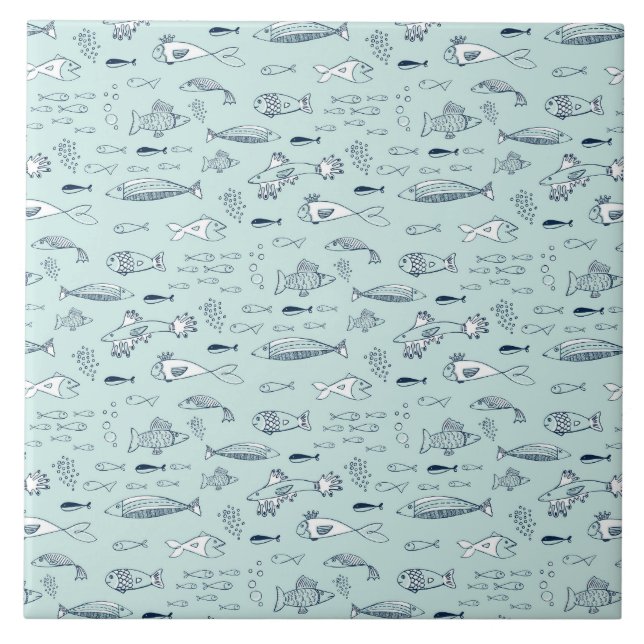 Carreau Poissons bleus (Devant)