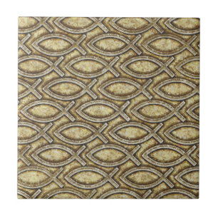 CARREAU POISSONS FOSSILISÉS DE JÉSUS