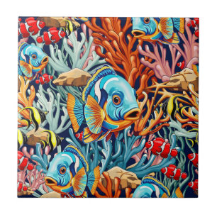 Carreau Poissons Tropicaux Couleurs Été Vibes