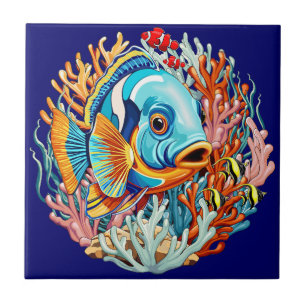 Carreau Poissons Tropicaux Couleurs Vives Vibes d'Été