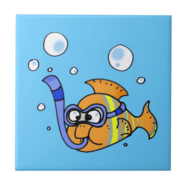 Carreau poissons tropicaux de bande dessinée (Devant)