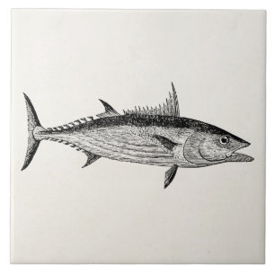 Carreau Poissons vintages de bonito - modèle aquatique de