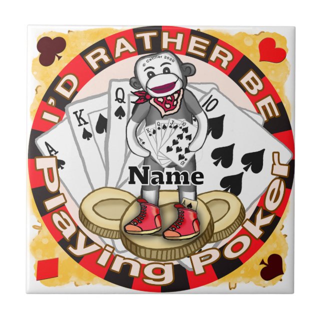Carreau Poker singe chaussette (Devant)