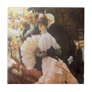 Carreau Politique Dame par James Tissot, Victorien Antique