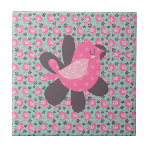 Carreau Polka Dot Birds and Flowers