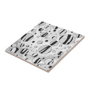 Carreau Polka Dot Tiger noir et blanc Imprimer