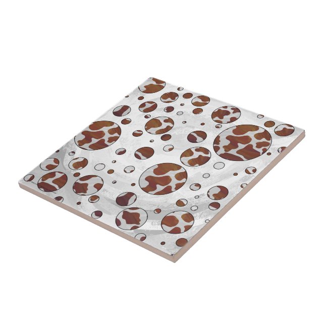 Carreau Polka Dot Vache Brown et blanche (Côté)