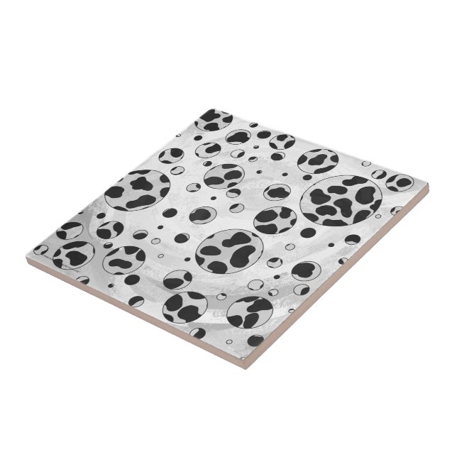Carreau Polka en Dalmatie noir et blanc (Côté)