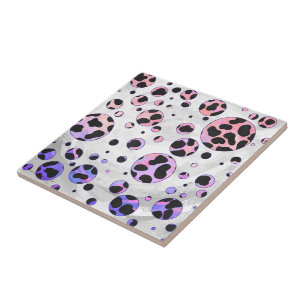 Carreau Polka noire et rose de Dalmatie Imprimer