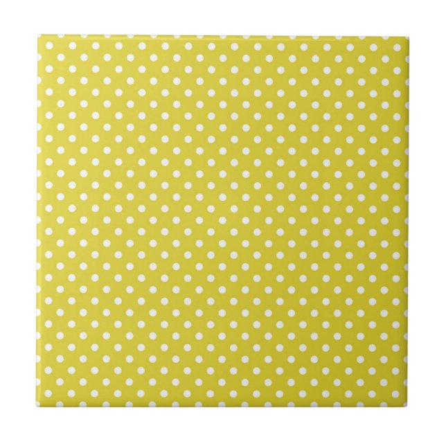 Carreau Polkadot jaune et blanc (Devant)