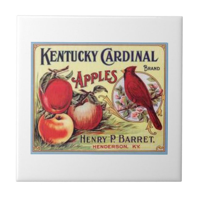 Carreau Pommes cardinales vintages du Kentucky, Henry P Ba (Devant)