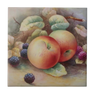 Carreau Pommes d'art fruitier et framboises