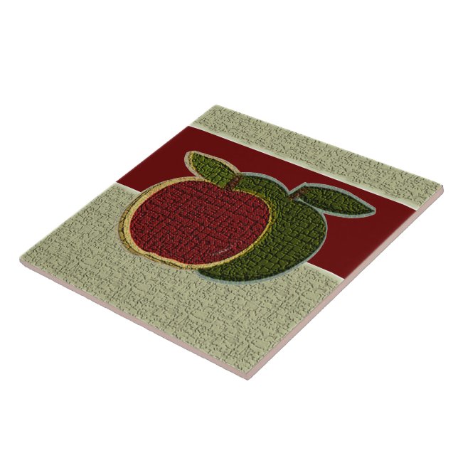 Carreau Pommes texturées (sauge/canneberge) (Côté)