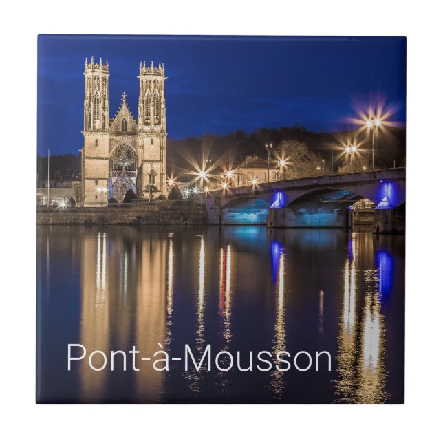 Carreau Pont a Mousson Panorama avec Moselle Souvenir (Devant)