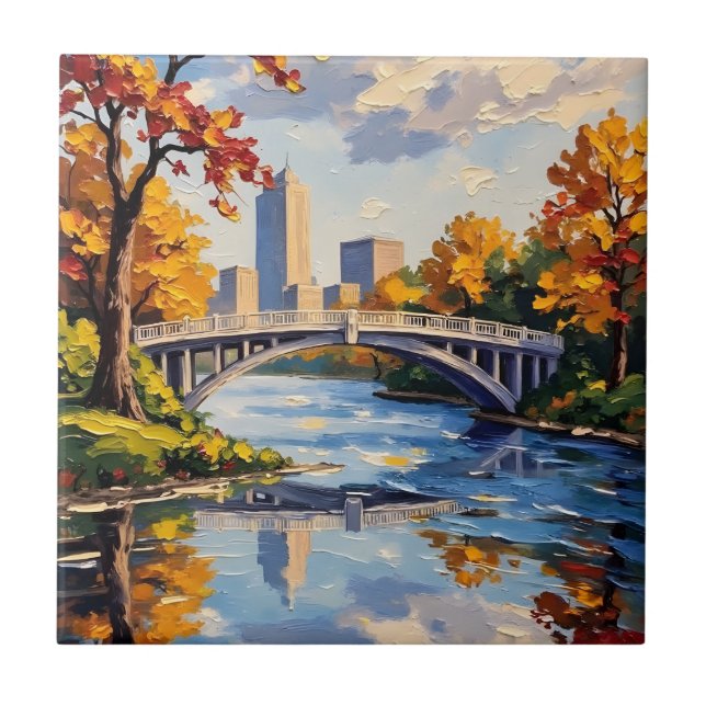 Carreau Pont blanc d'Indianapolis sur la rivière White  (Devant)