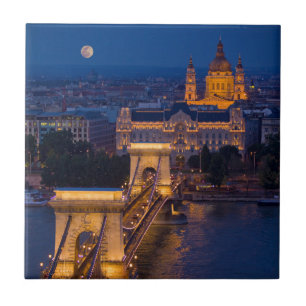 Carreau Pont de chaîne et Pleine lune de nuit