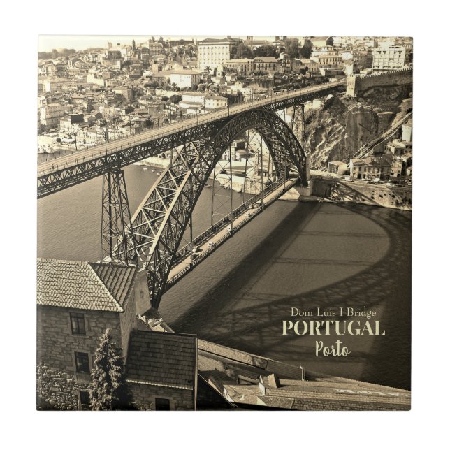 Carreau Pont Porto au-dessus du fleuve Douro, Portugal, sé (Devant)