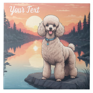 Carreau Poodle au bord du lac