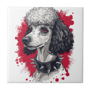 Carreau Poodle gothique � Chien esthétique sombre