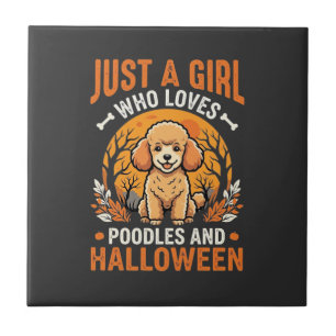 Carreau Poodles Halloween Fille Conception Amoureux de Chi