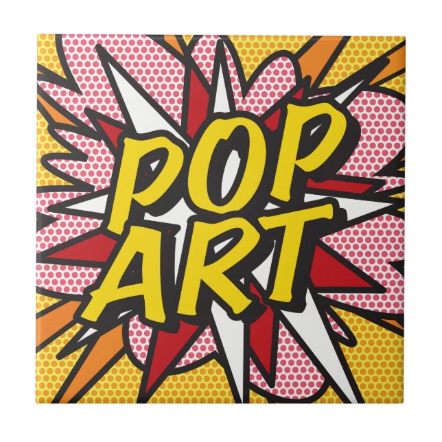 Carreau POP ART Amusant Rétro Bande Dessinée Pop Art (Devant)