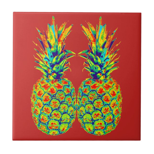 Carreau Pop Art ananas (Devant)