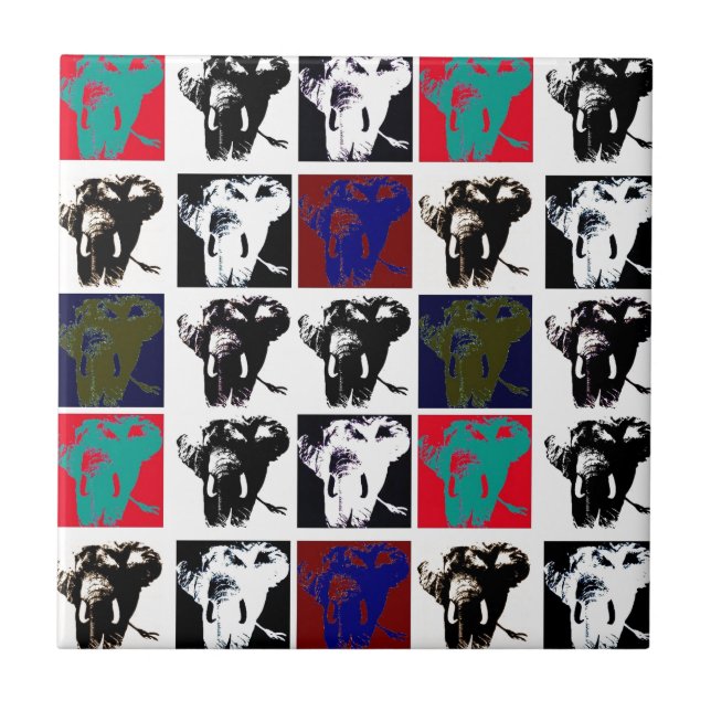 Carreau Pop Art Elephants (Devant)