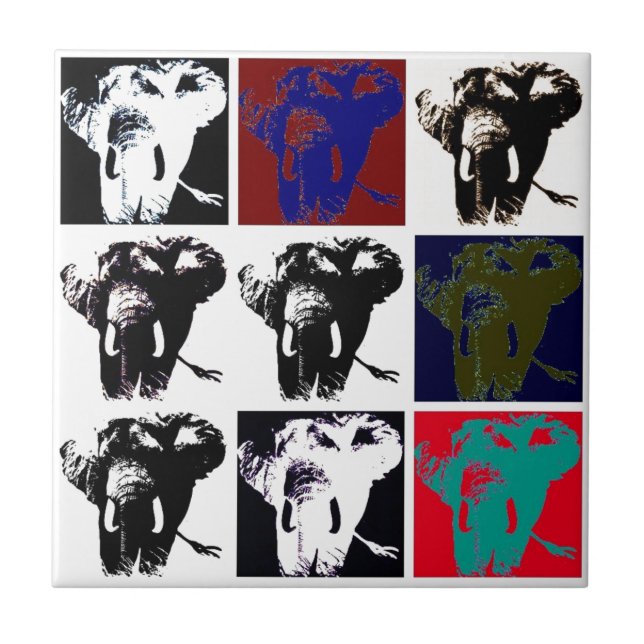 Carreau Pop Art Elephants (Devant)