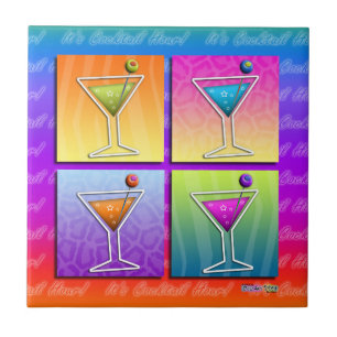 Carreau Pop Art Martinis Carrelage - Dessous de verre - Tr