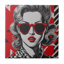 Pop art portrait chic d'une femme