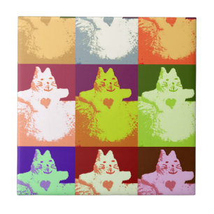 Carreau Pop Art Snow Kitty