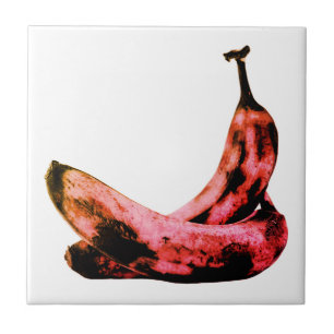 Carreau Pop Pop Art Cool de banane rouge rose unique