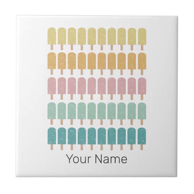 Carreau Popsicles Crème de glace Vintage Conception d'été  (Devant)