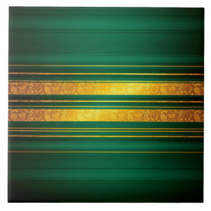 Carreau Populaire Green Gold Luxury Linen Texture Collecti