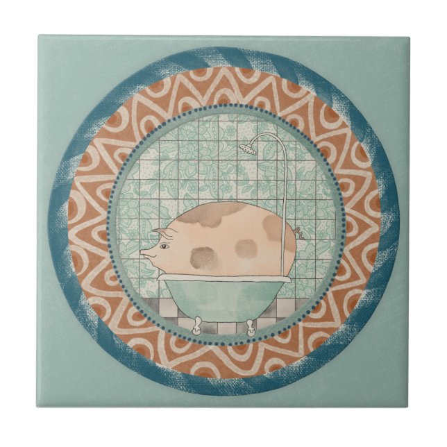 Carreau Porc Caprice Bleu Terre Cuite Aqua Sarcelle (Devant)