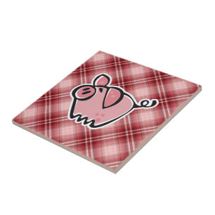 Carreau Porc rouge de plaid