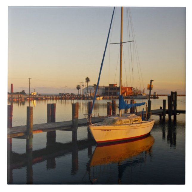 Carreau Port de Rockport, Texas au coucher du soleil (Devant)