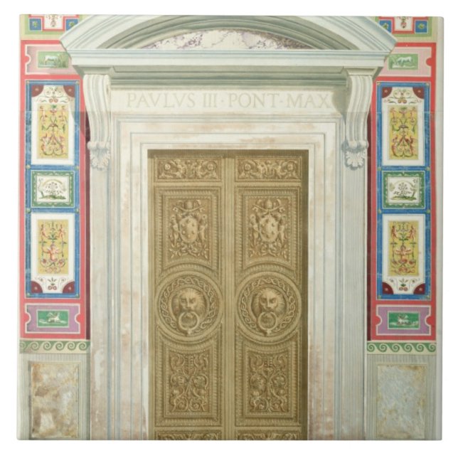 Carreau Porte au bungalow de Raphael à Vatican, de (Devant)
