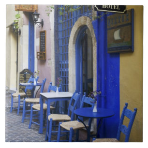 Carreau Porte colorée bleue et revêtement d'un vieil hôtel
