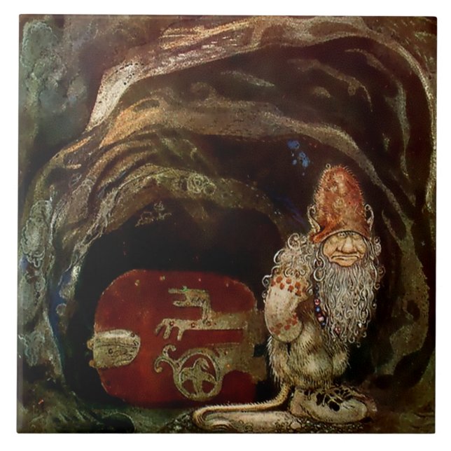 Carreau « Porte de troll » par John Bauer (Devant)