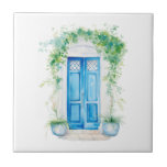 Carreau Porte méditerranéenne Toscane avec verdure<br><div class="desc">Conception méditerranéenne porte de style toscan avec carrelage en céramique verdoyante.</div>